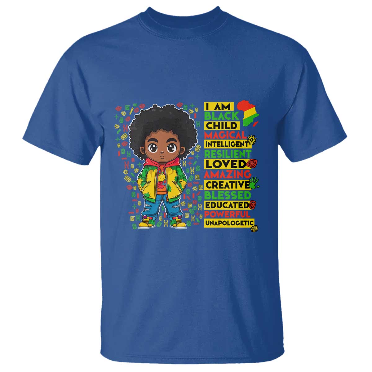 I Am Black Child T Shirt Afro Boy African American Pride Black History Month