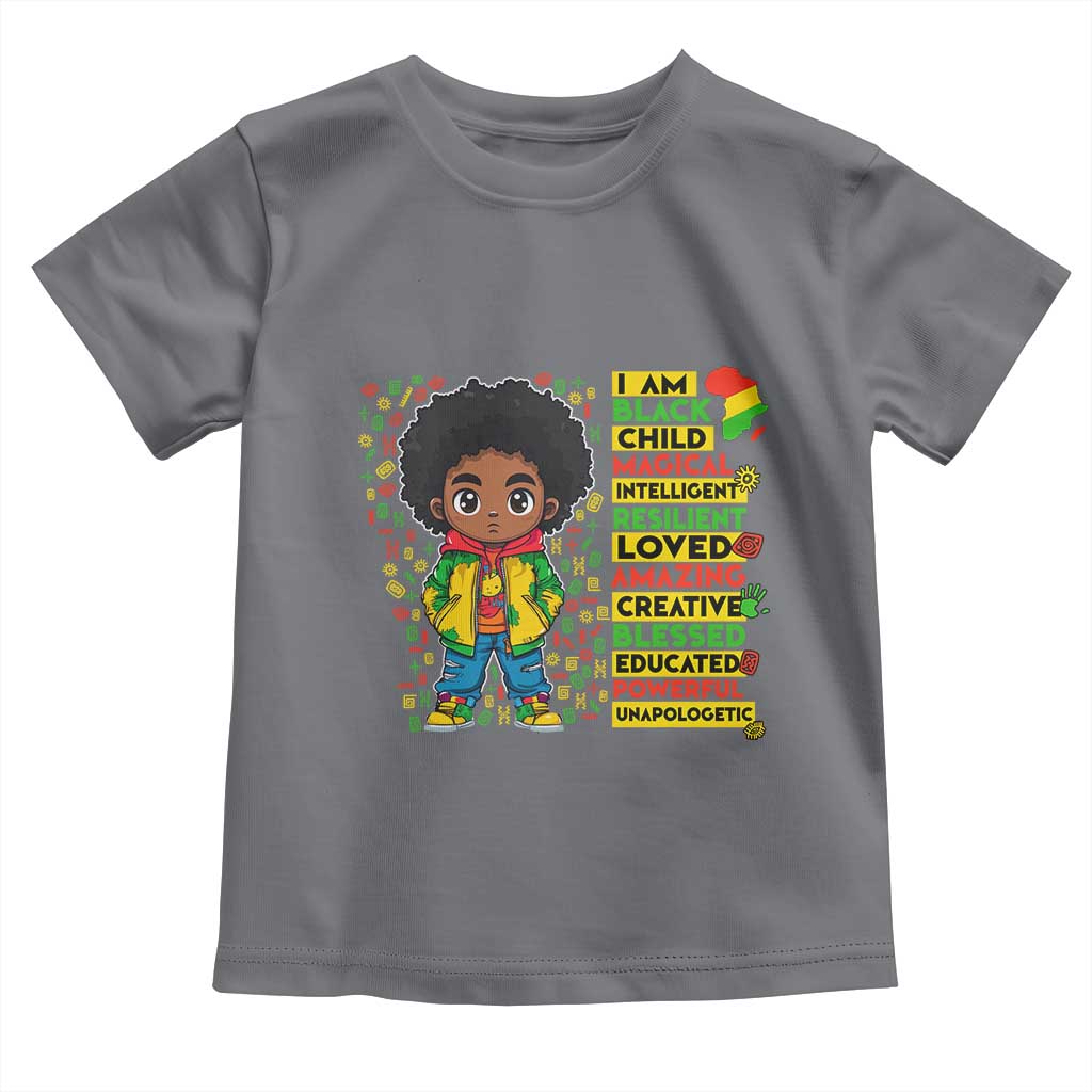I Am Black Child Toddler T Shirt Afro Boy African American Pride Black History Month