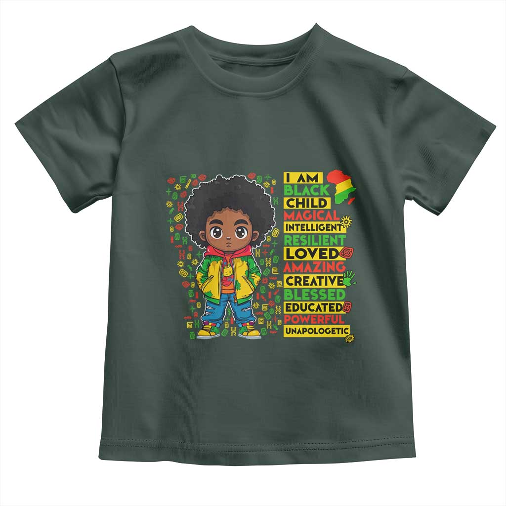I Am Black Child Toddler T Shirt Afro Boy African American Pride Black History Month
