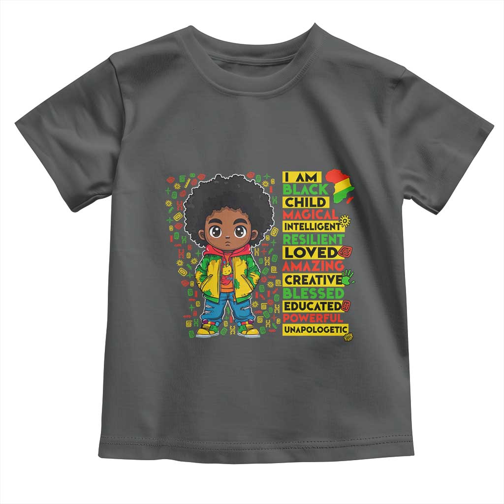 I Am Black Child Toddler T Shirt Afro Boy African American Pride Black History Month