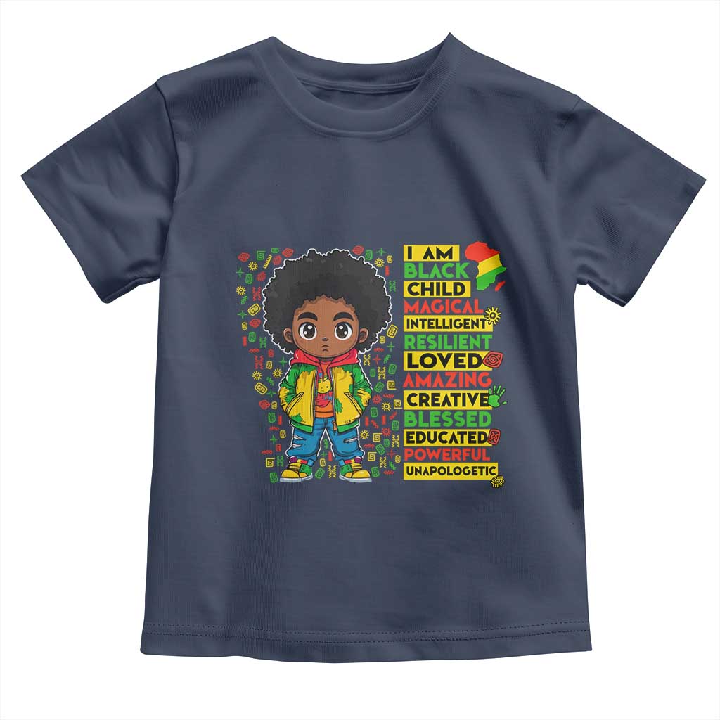 I Am Black Child Toddler T Shirt Afro Boy African American Pride Black History Month