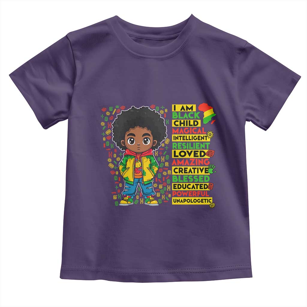 I Am Black Child Toddler T Shirt Afro Boy African American Pride Black History Month