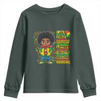 I Am Black Child Youth Sweatshirt Afro Boy African American Pride Black History Month
