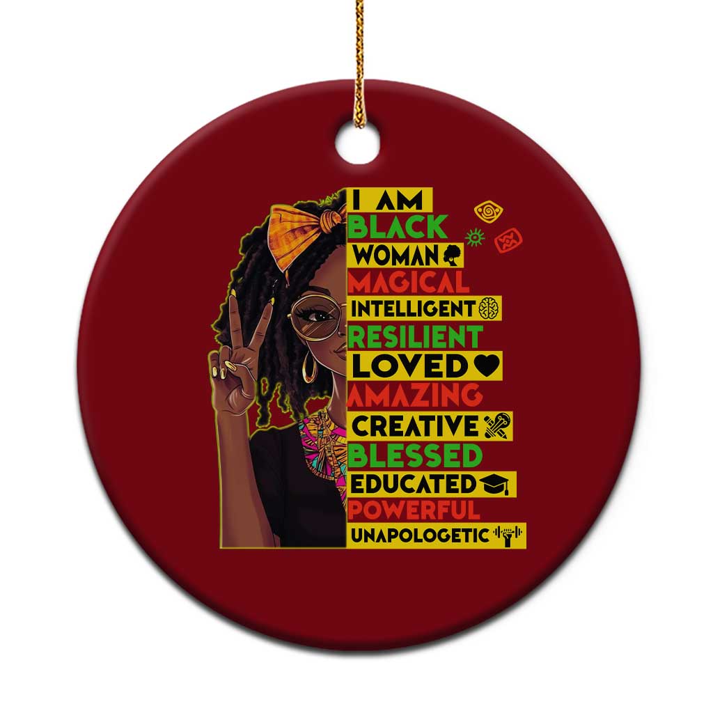 I Am Black Woman Ceramic Ornament Locd African American Pride Black History Month - Wonder Print Shop