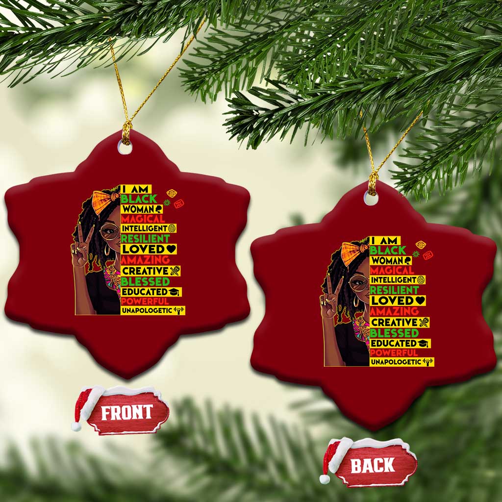 I Am Black Woman Ceramic Ornament Locd African American Pride Black History Month - Wonder Print Shop