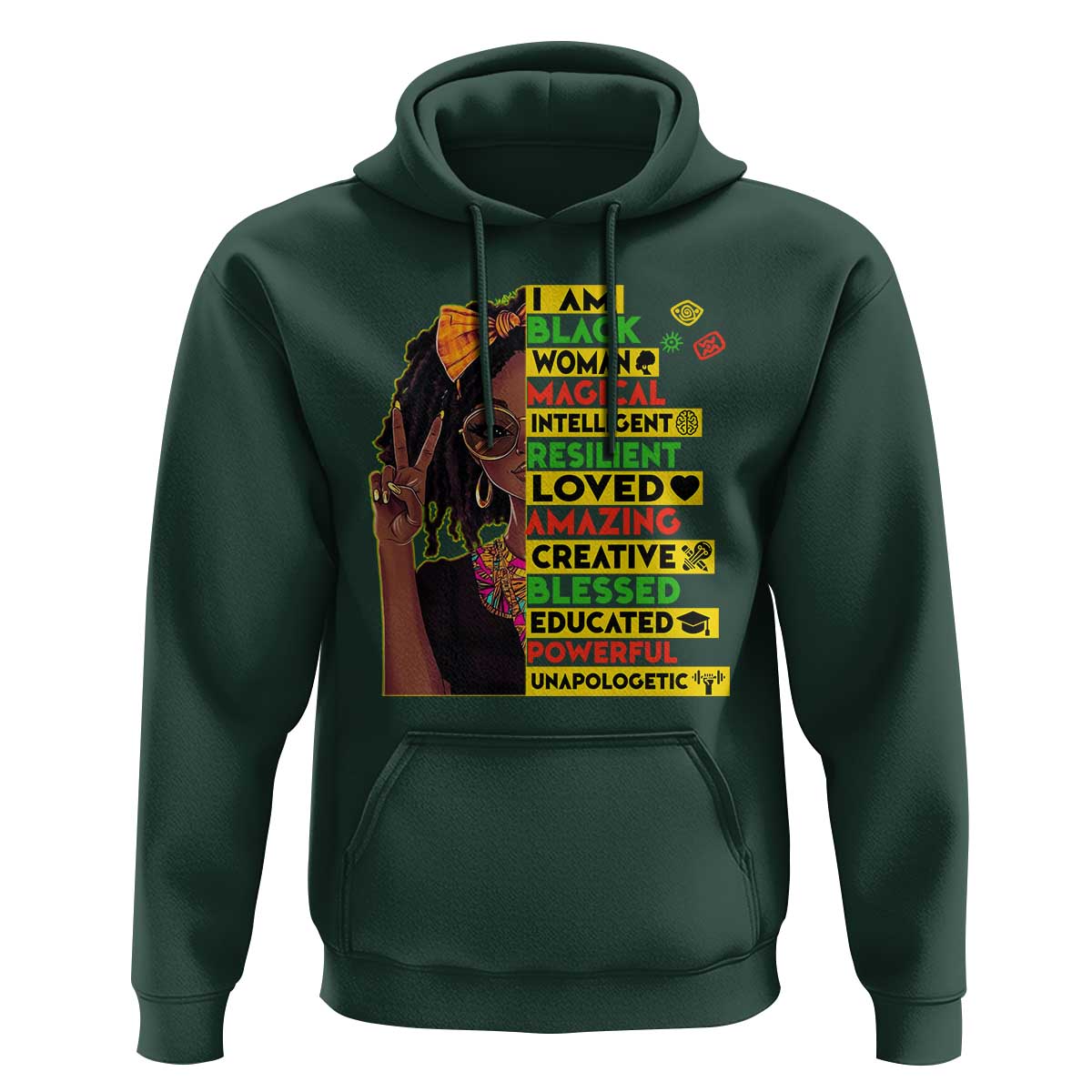 I Am Black Woman Hoodie Locd African American Pride Black History Month