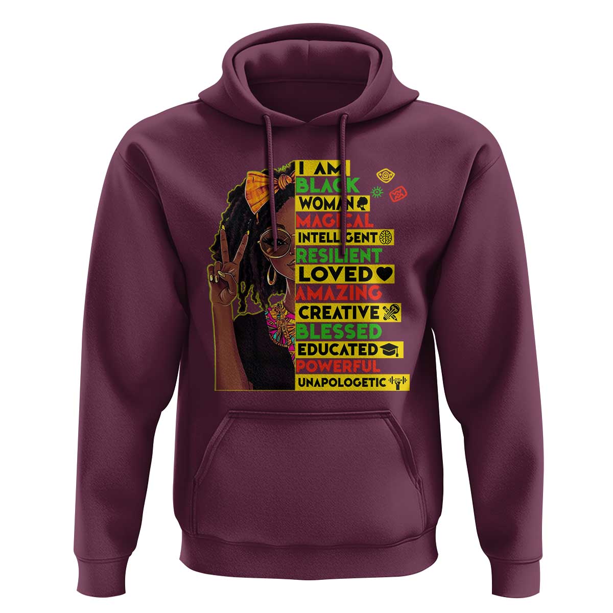 I Am Black Woman Hoodie Locd African American Pride Black History Month
