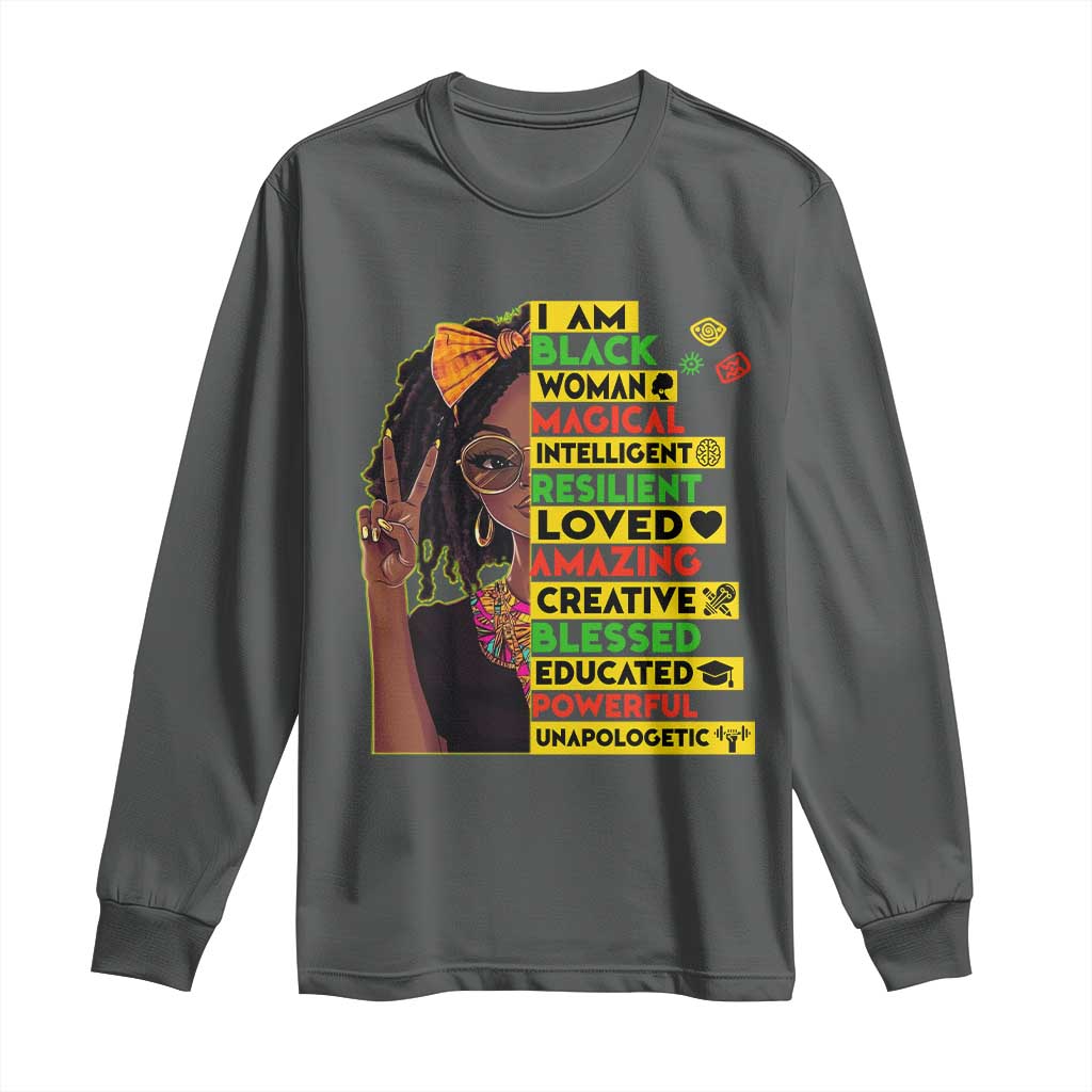 I Am Black Woman Long Sleeve Shirt Locd African American Pride Black History Month