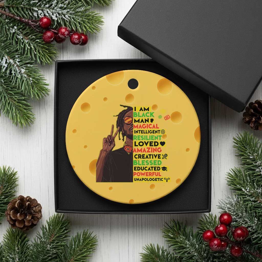I Am Black Man Ceramic Ornament Cool Locd African American Pride Black History Month - Wonder Print Shop