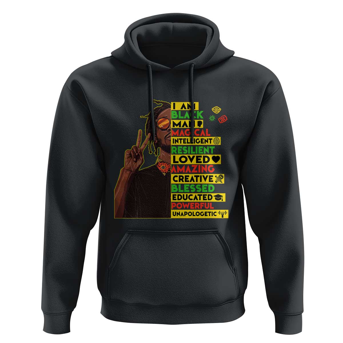 I Am Black Man Hoodie Cool Locd African American Pride Black History Month