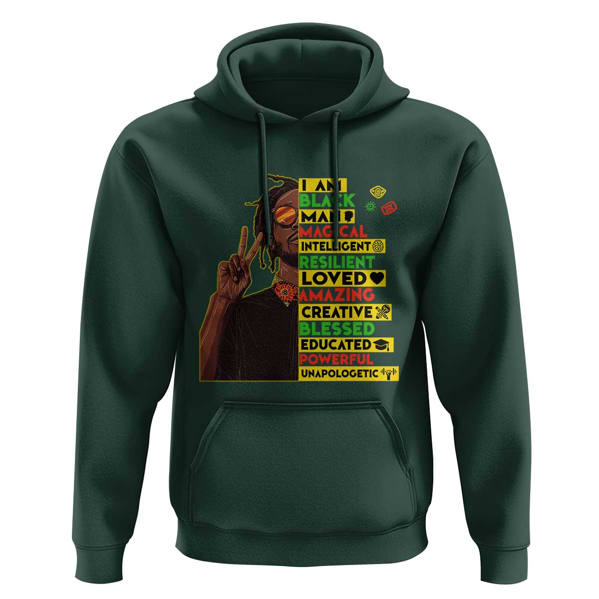 I Am Black Man Hoodie Cool Locd African American Pride Black History Month