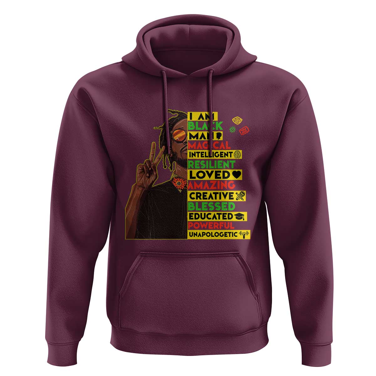 I Am Black Man Hoodie Cool Locd African American Pride Black History Month
