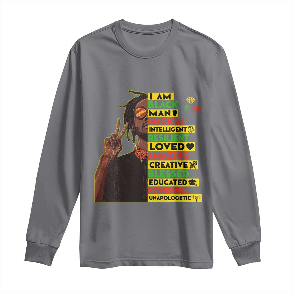 I Am Black Man Long Sleeve Shirt Cool Locd African American Pride Black History Month