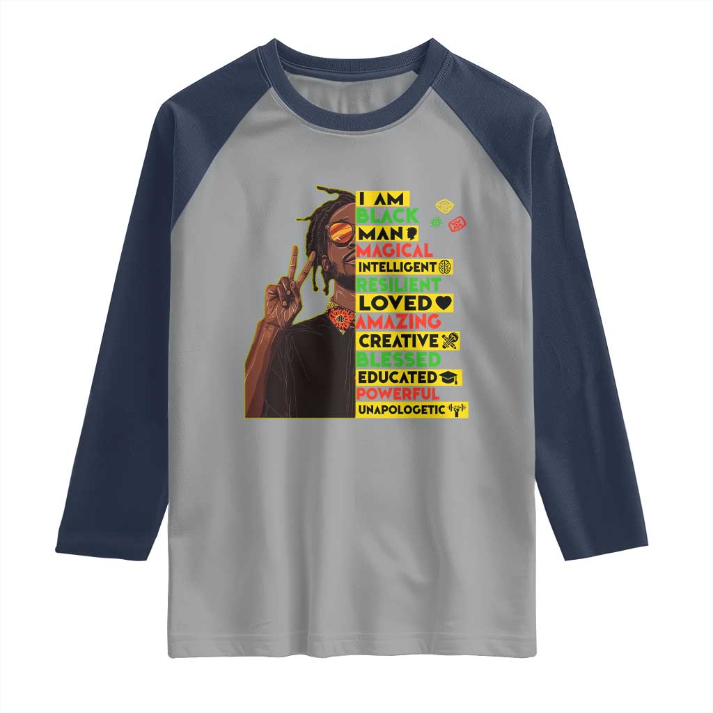 I Am Black Man Raglan Shirt Cool Locd African American Pride Black History Month