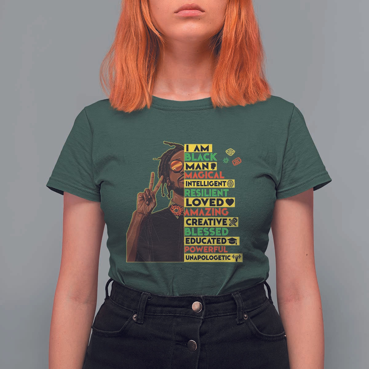 I Am Black Man T Shirt For Women Cool Locd African American Pride Black History Month