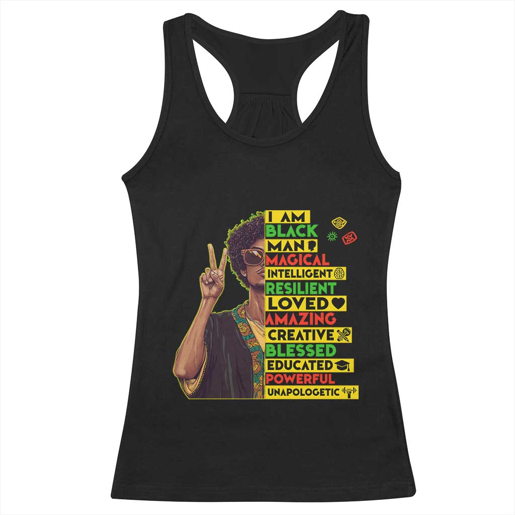 I Am Black Woman Racerback Tank Top Afro African American Pride Black History Month