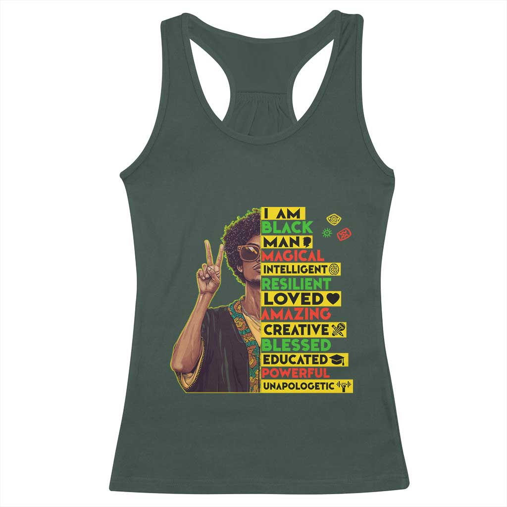 I Am Black Woman Racerback Tank Top Afro African American Pride Black History Month