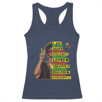 I Am Black Woman Racerback Tank Top Afro African American Pride Black History Month