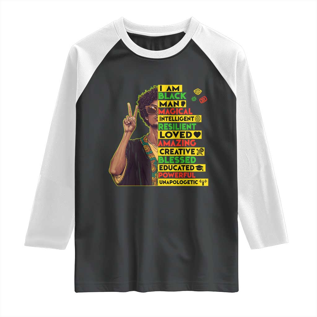 I Am Black Woman Raglan Shirt Afro African American Pride Black History Month