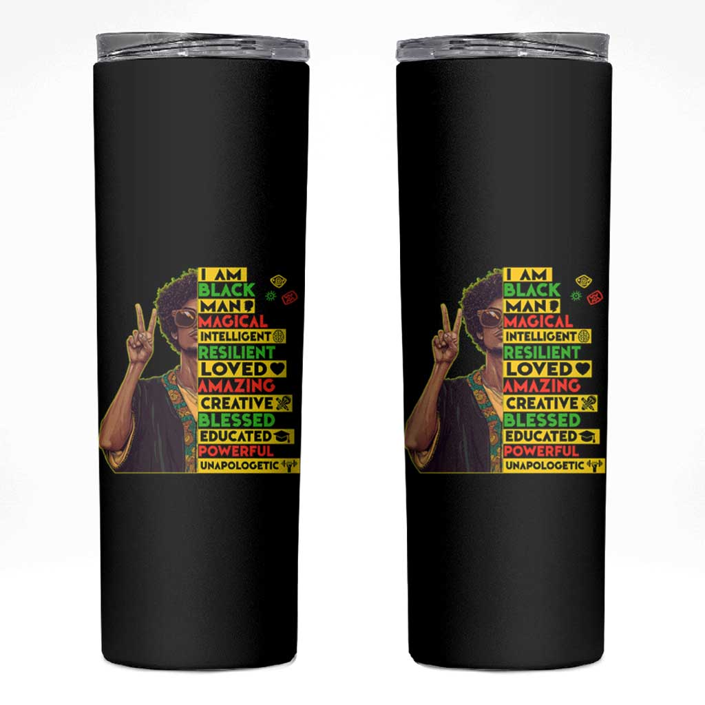 I Am Black Woman Skinny Tumbler Afro African American Pride Black History Month