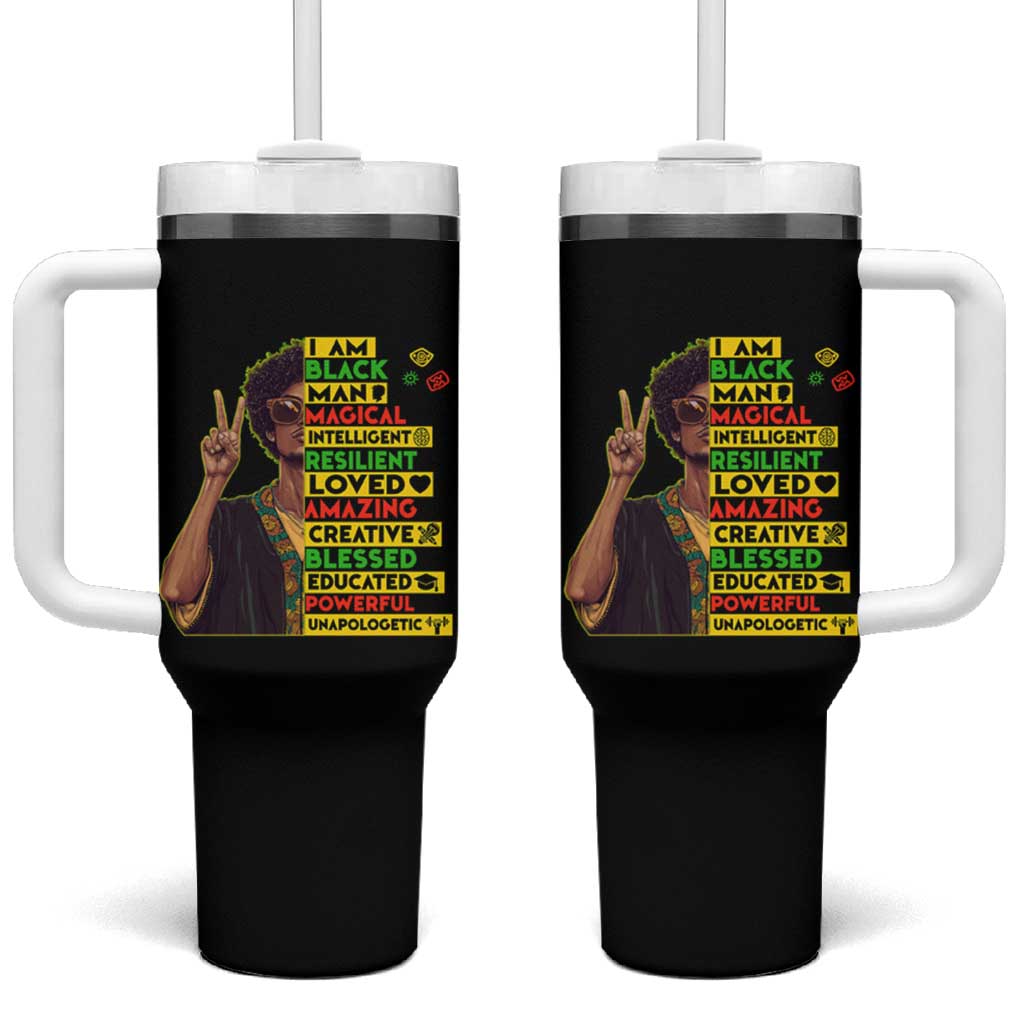 I Am Black Woman Tumbler With Handle Afro African American Pride Black History Month