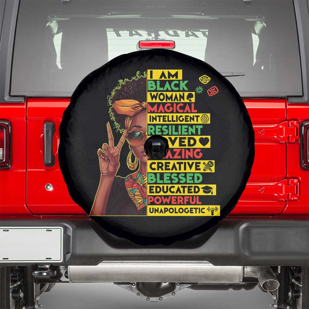 I Am Black Man Spare Tire Cover Afro African American Pride Black History Month