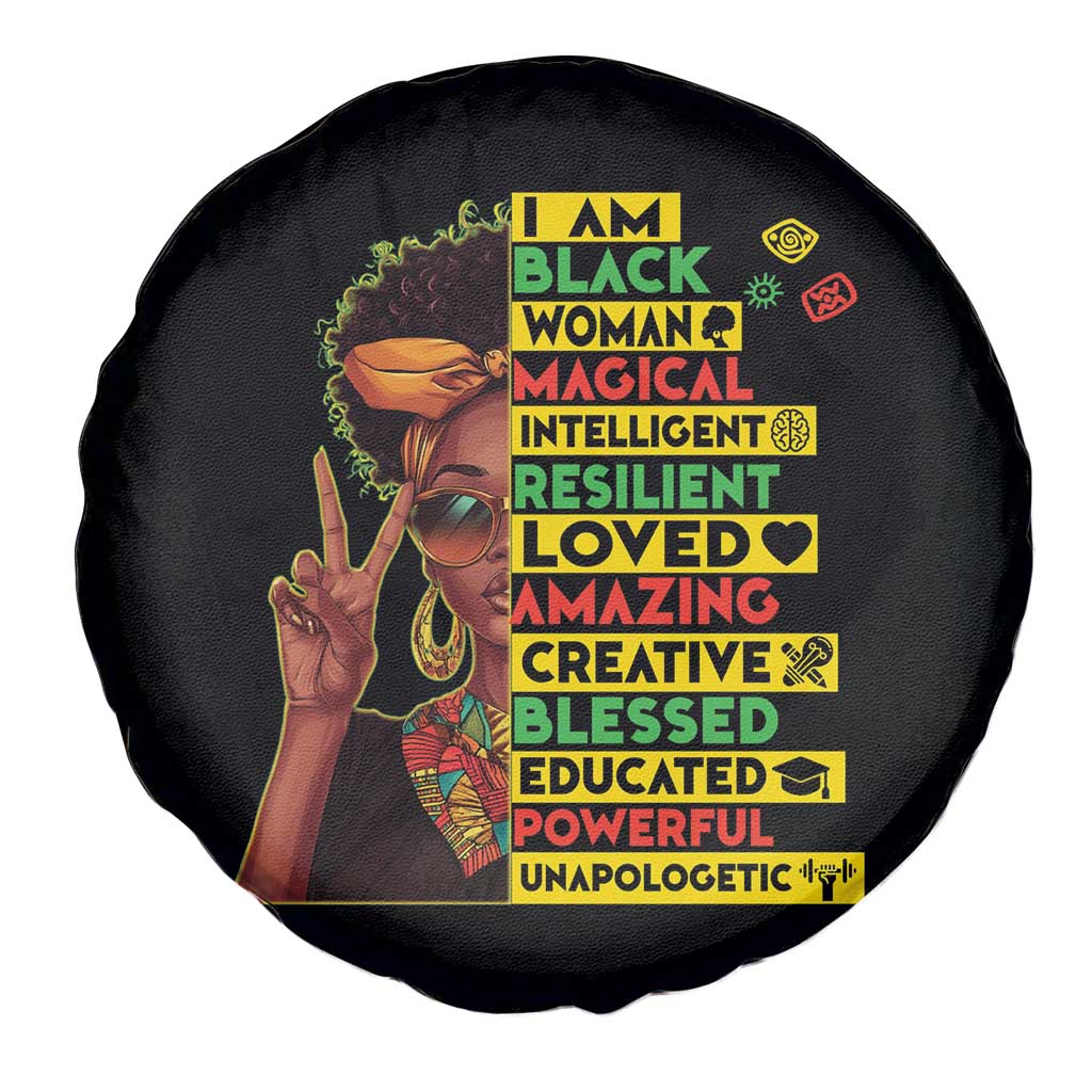 I Am Black Man Spare Tire Cover Afro African American Pride Black History Month