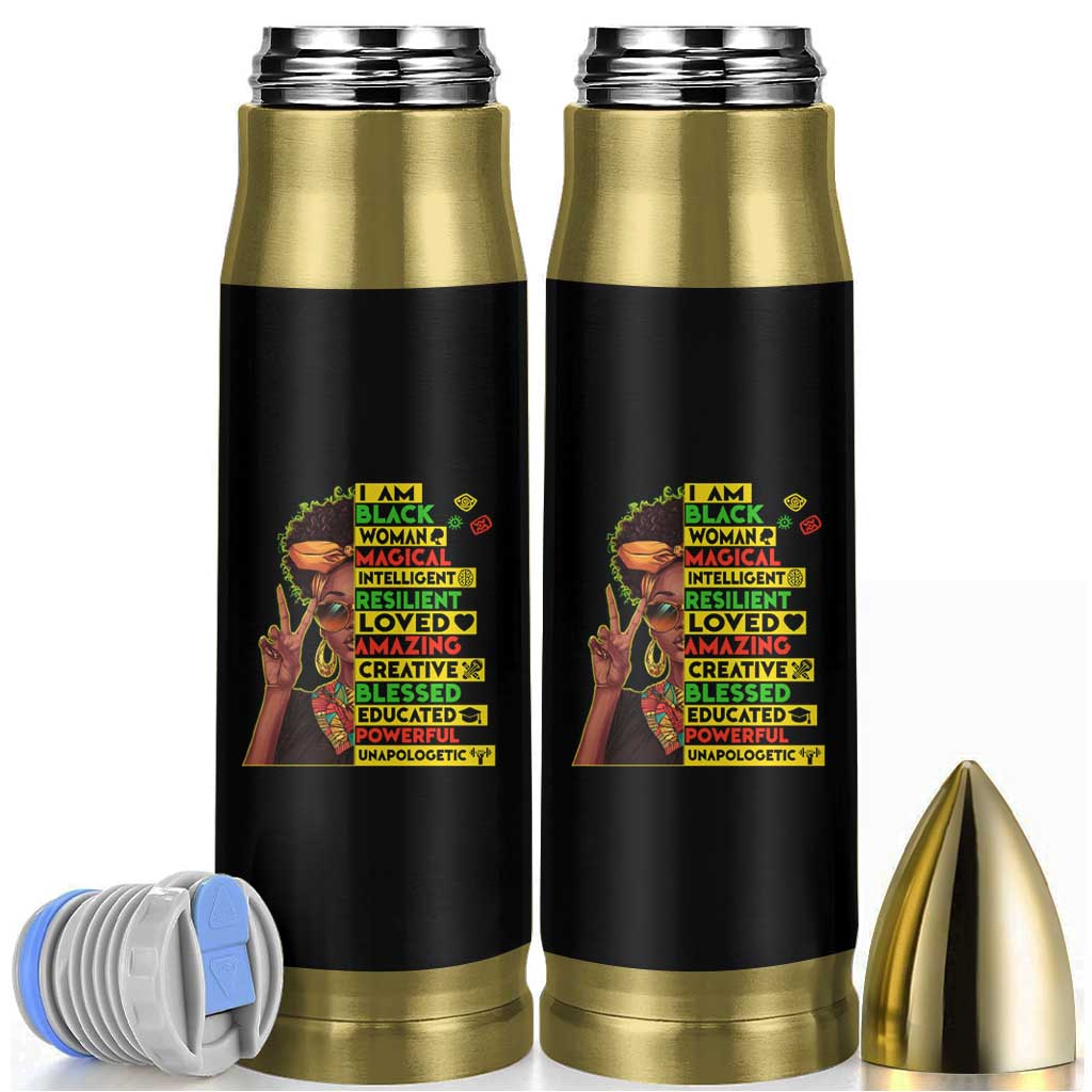 I Am Black Man Bullet Tumbler Afro African American Pride Black History Month