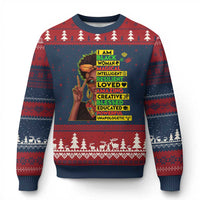 I Am Black Man Ugly Christmas Sweater Afro African American Pride Black History Month - Wonder Print Shop