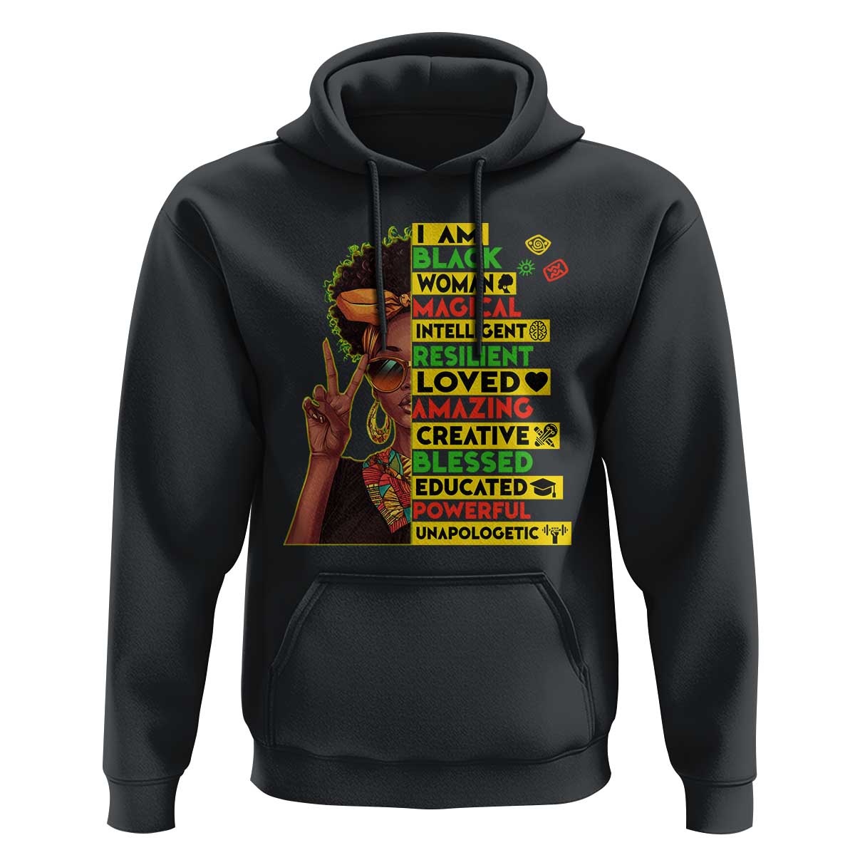 I Am Black Man Hoodie Afro African American Pride Black History Month