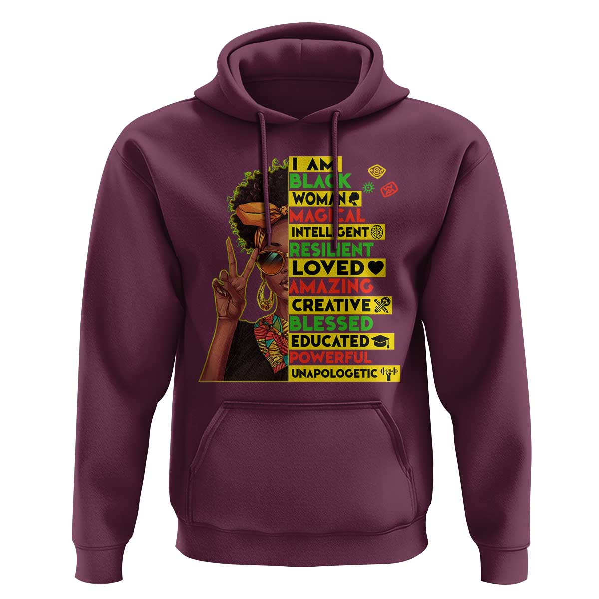 I Am Black Man Hoodie Afro African American Pride Black History Month