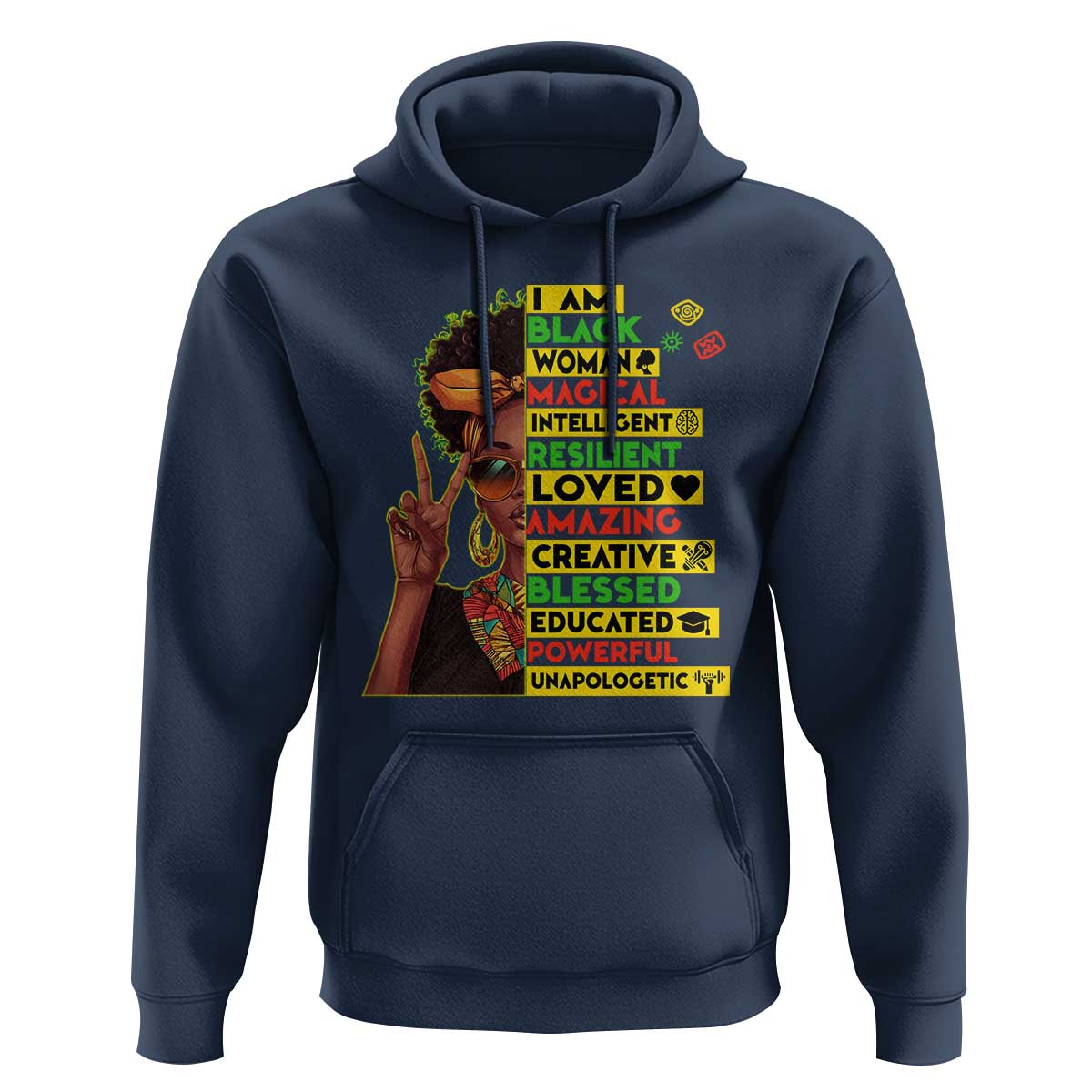 I Am Black Man Hoodie Afro African American Pride Black History Month