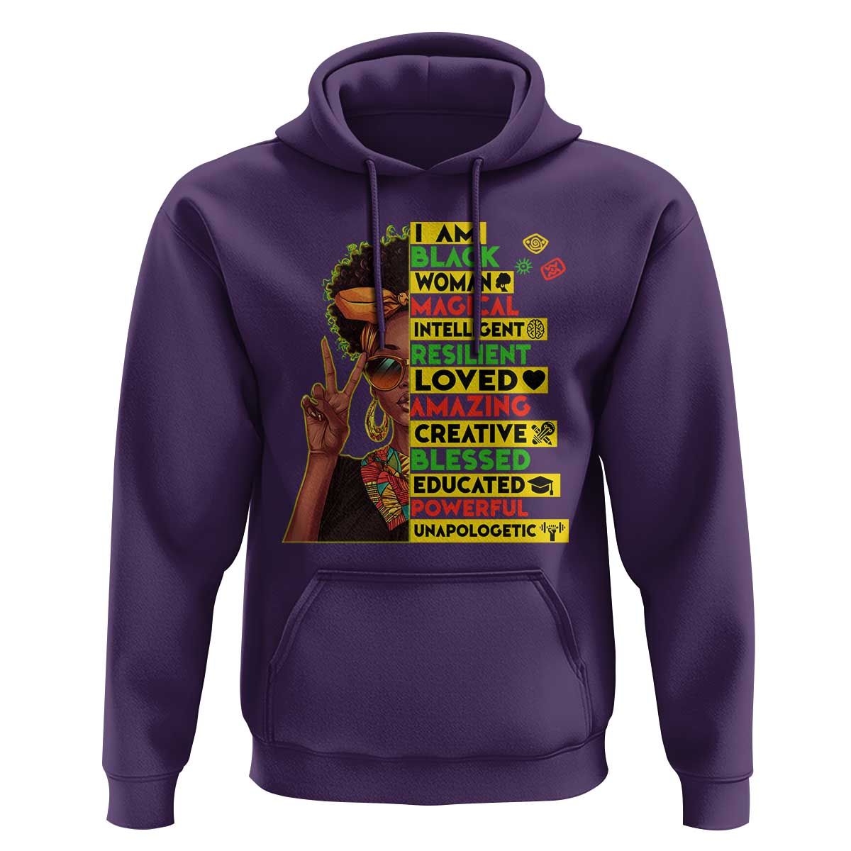 I Am Black Man Hoodie Afro African American Pride Black History Month