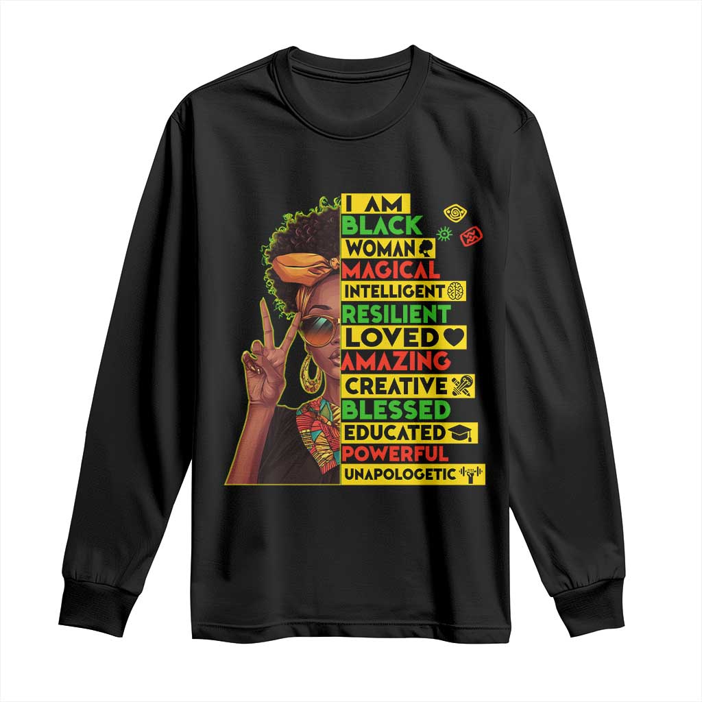 I Am Black Man Long Sleeve Shirt Afro African American Pride Black History Month
