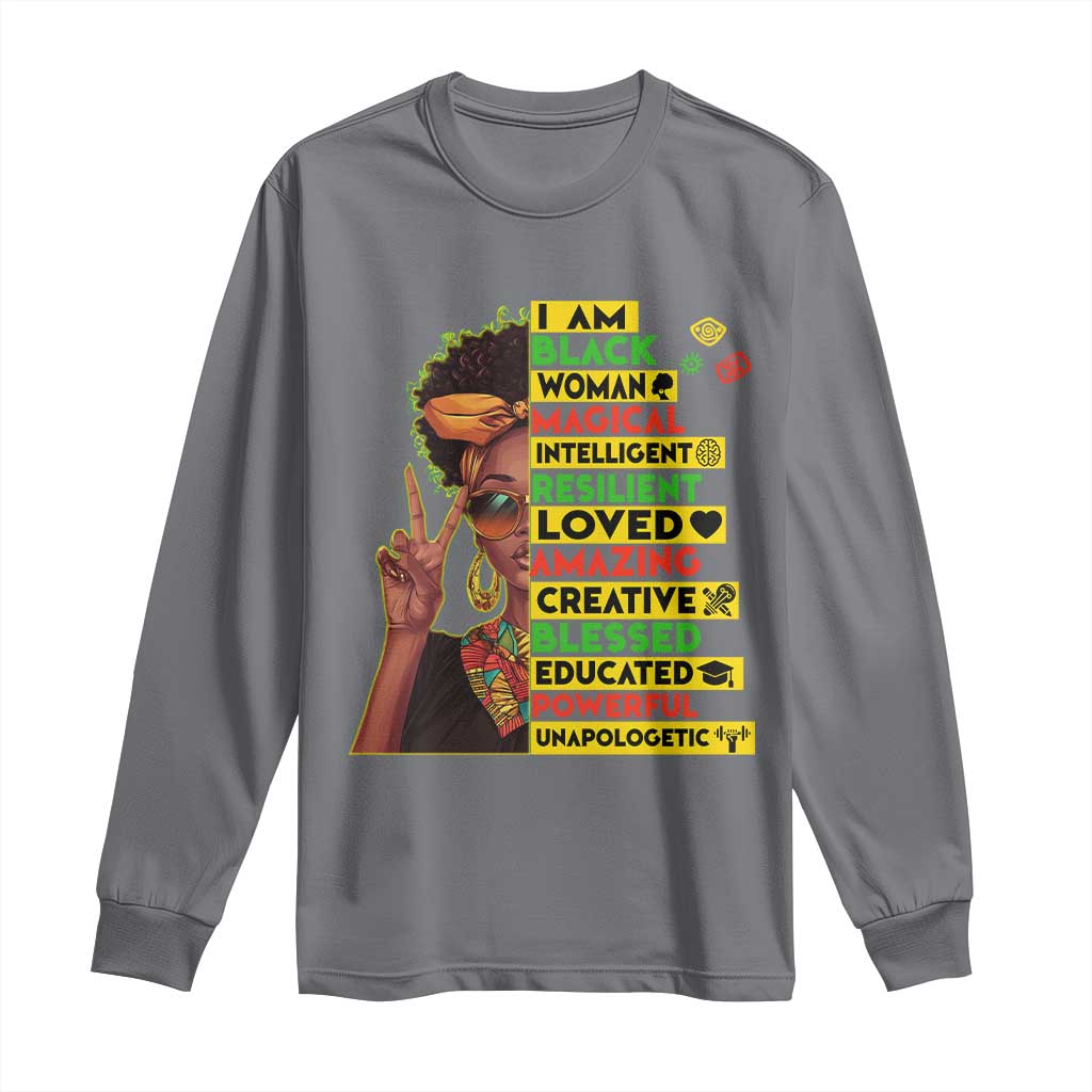 I Am Black Man Long Sleeve Shirt Afro African American Pride Black History Month