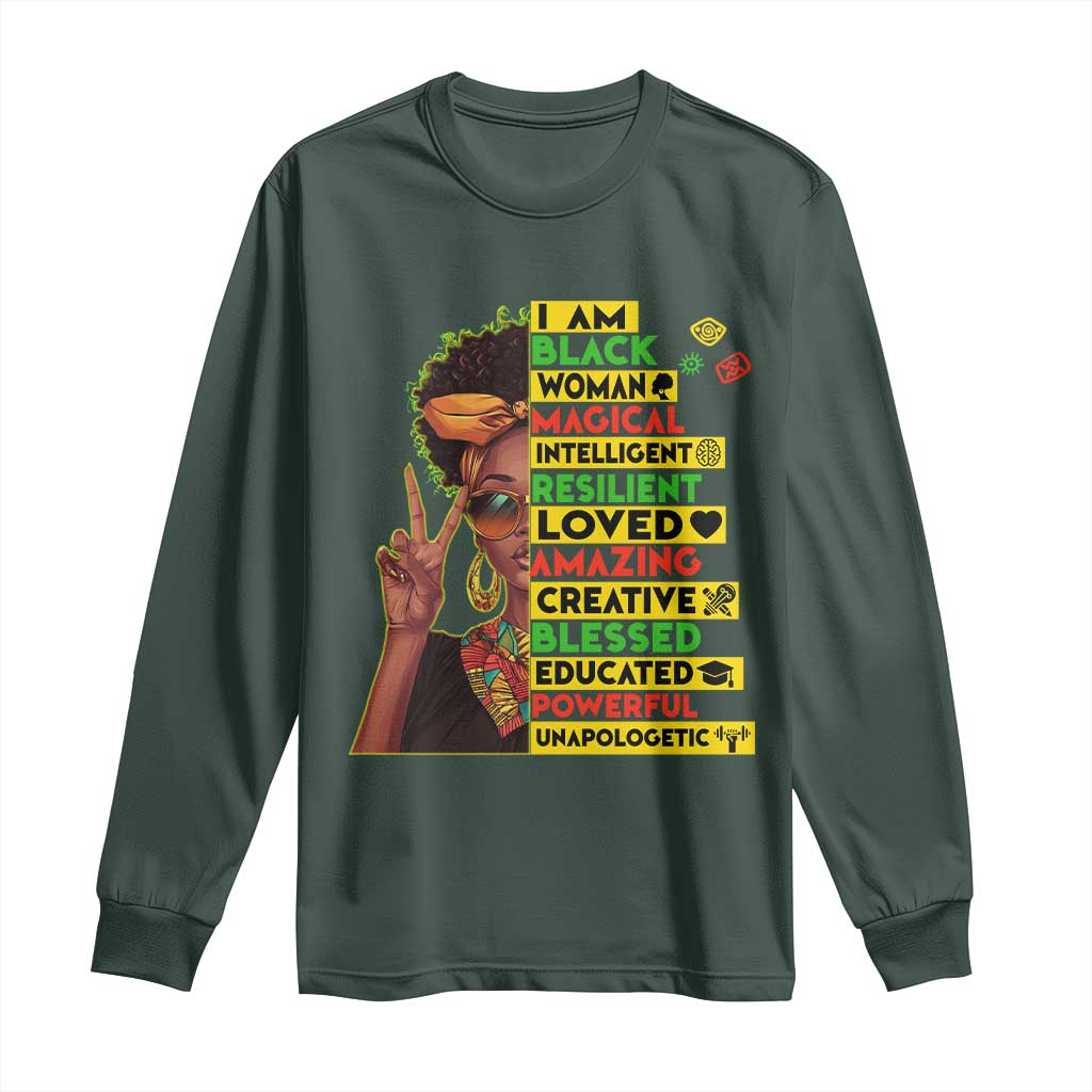 I Am Black Man Long Sleeve Shirt Afro African American Pride Black History Month