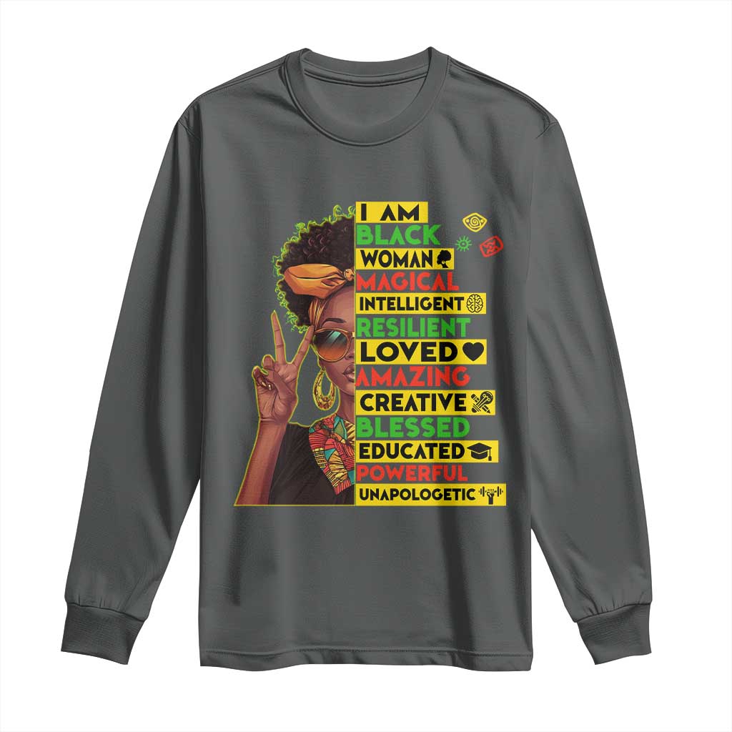 I Am Black Man Long Sleeve Shirt Afro African American Pride Black History Month