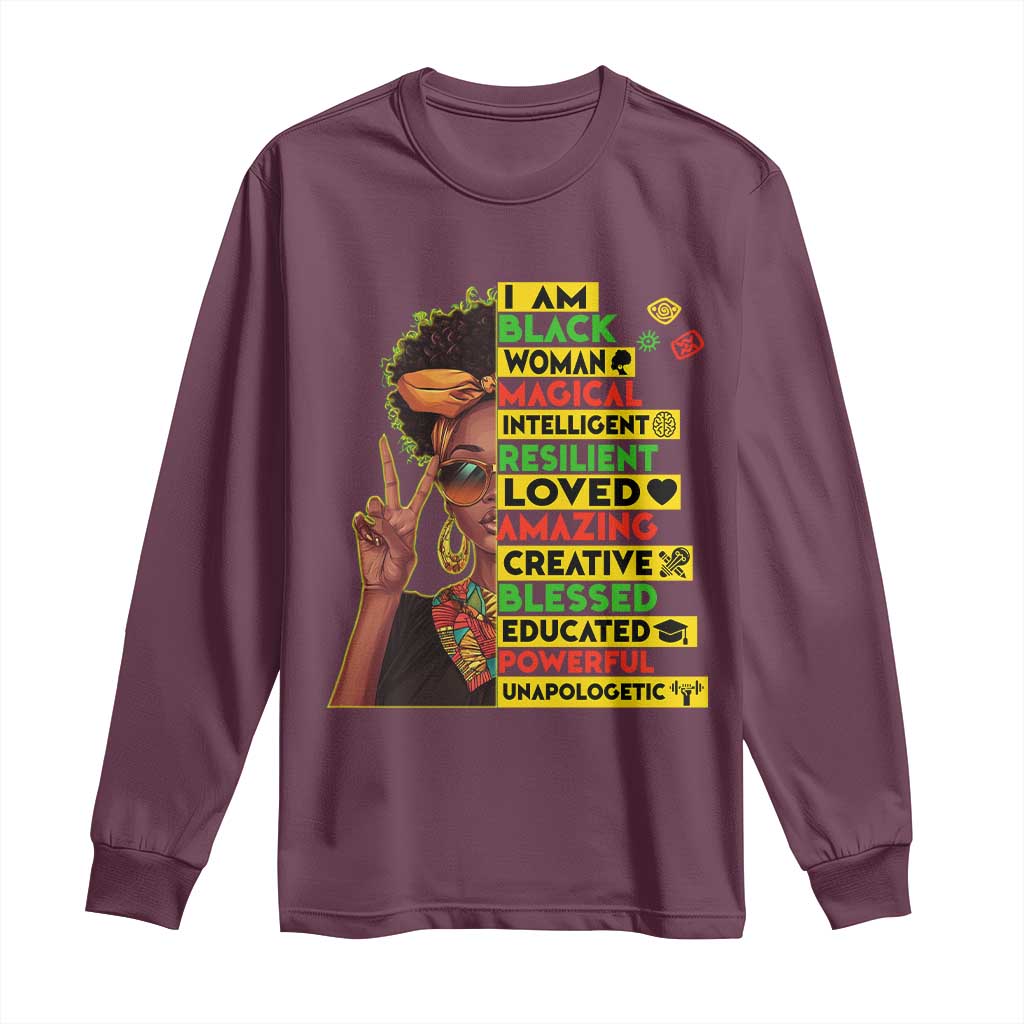 I Am Black Man Long Sleeve Shirt Afro African American Pride Black History Month