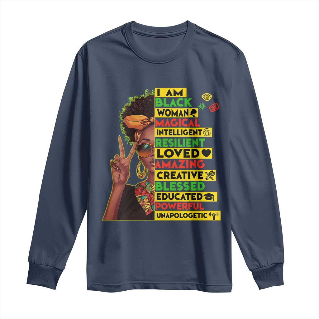 I Am Black Man Long Sleeve Shirt Afro African American Pride Black History Month