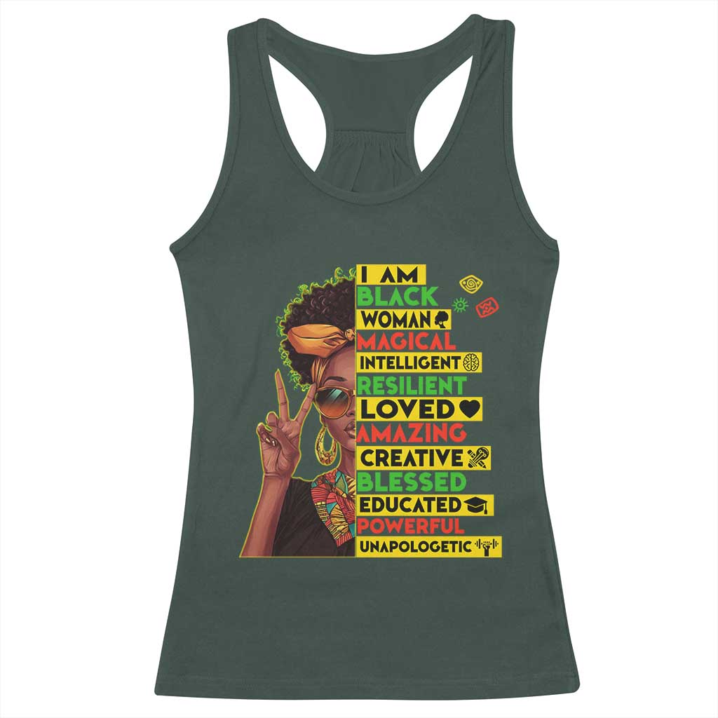 I Am Black Man Racerback Tank Top Afro African American Pride Black History Month