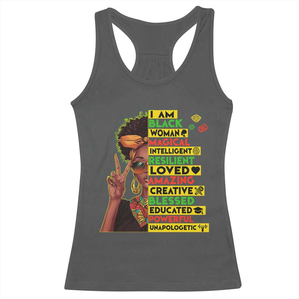I Am Black Man Racerback Tank Top Afro African American Pride Black History Month