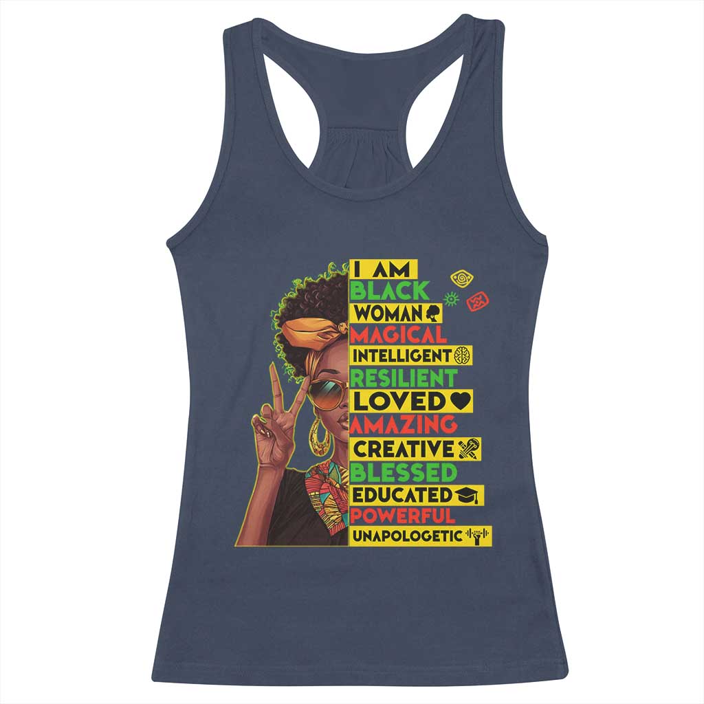 I Am Black Man Racerback Tank Top Afro African American Pride Black History Month