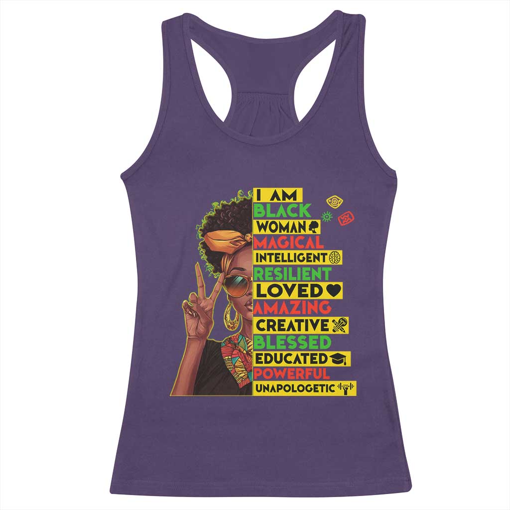 I Am Black Man Racerback Tank Top Afro African American Pride Black History Month