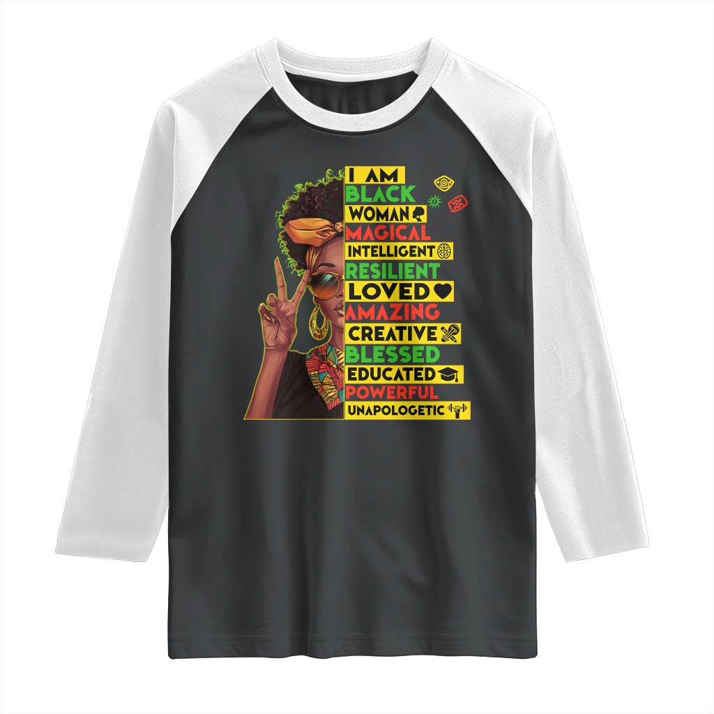 I Am Black Man Raglan Shirt Afro African American Pride Black History Month