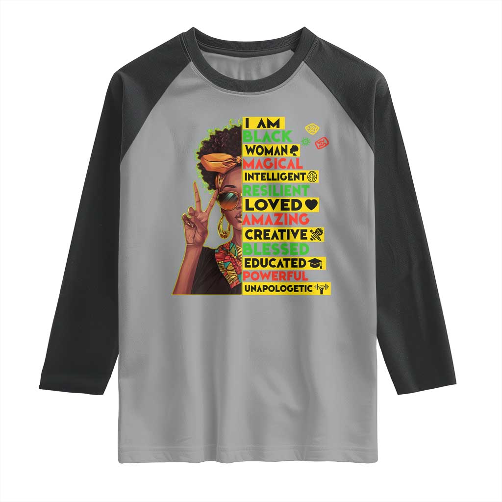 I Am Black Man Raglan Shirt Afro African American Pride Black History Month