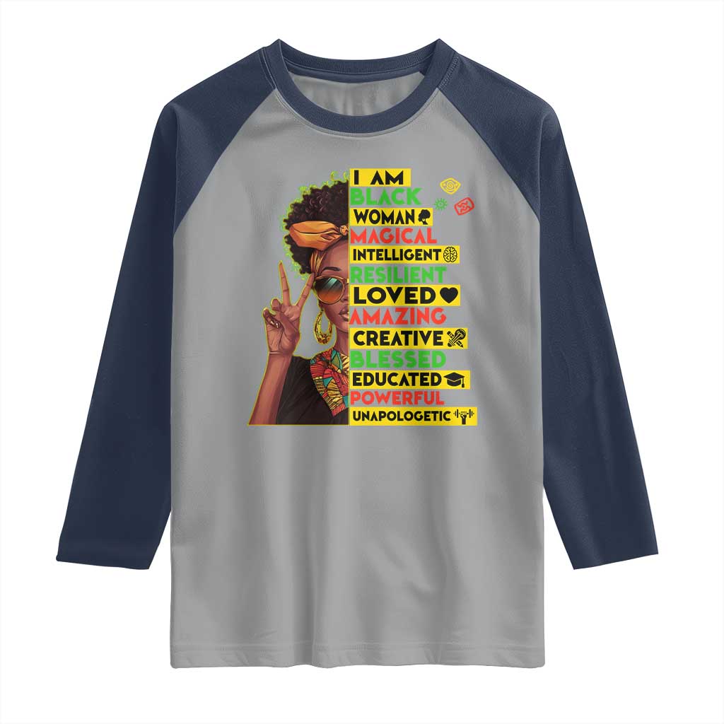 I Am Black Man Raglan Shirt Afro African American Pride Black History Month