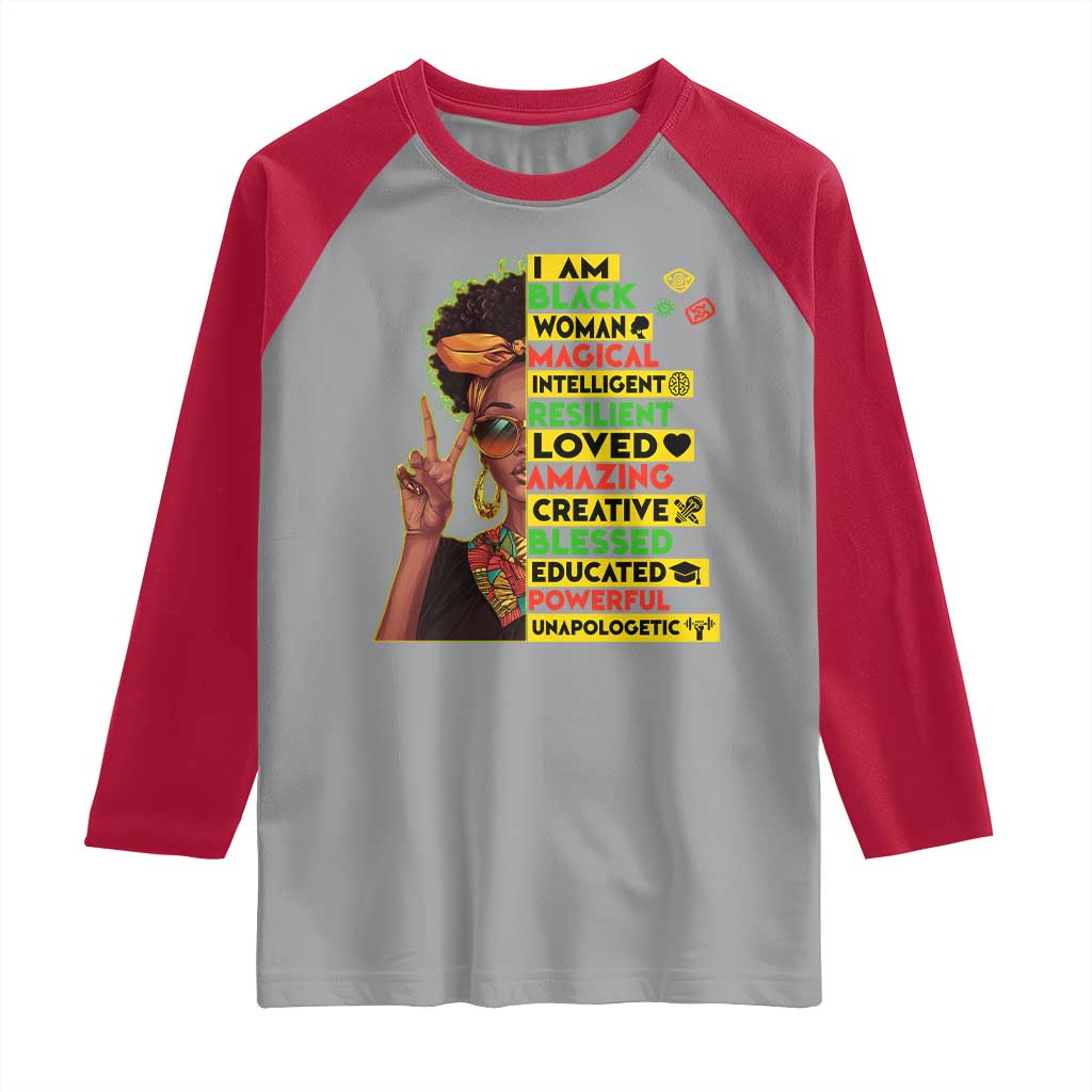 I Am Black Man Raglan Shirt Afro African American Pride Black History Month