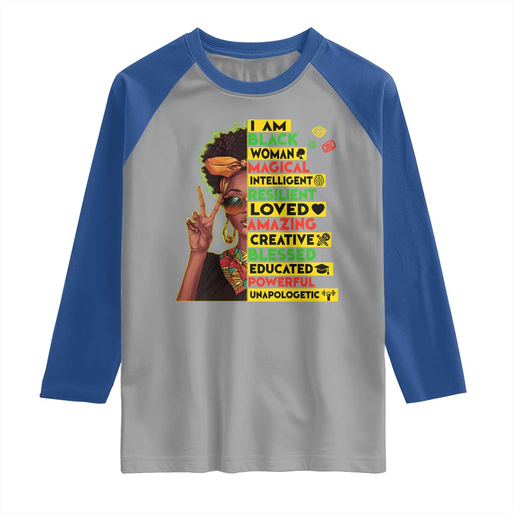 I Am Black Man Raglan Shirt Afro African American Pride Black History Month
