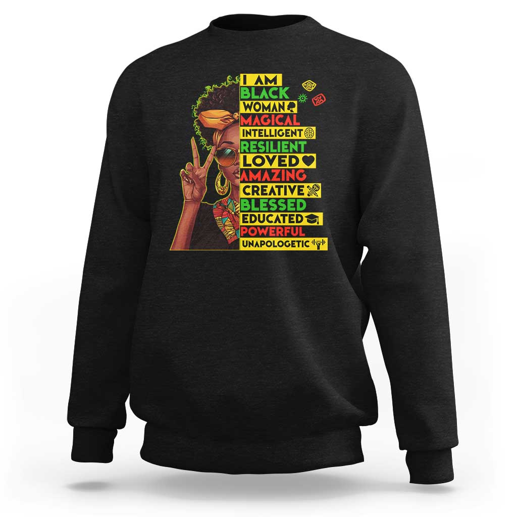 I Am Black Man Sweatshirt Afro African American Pride Black History Month