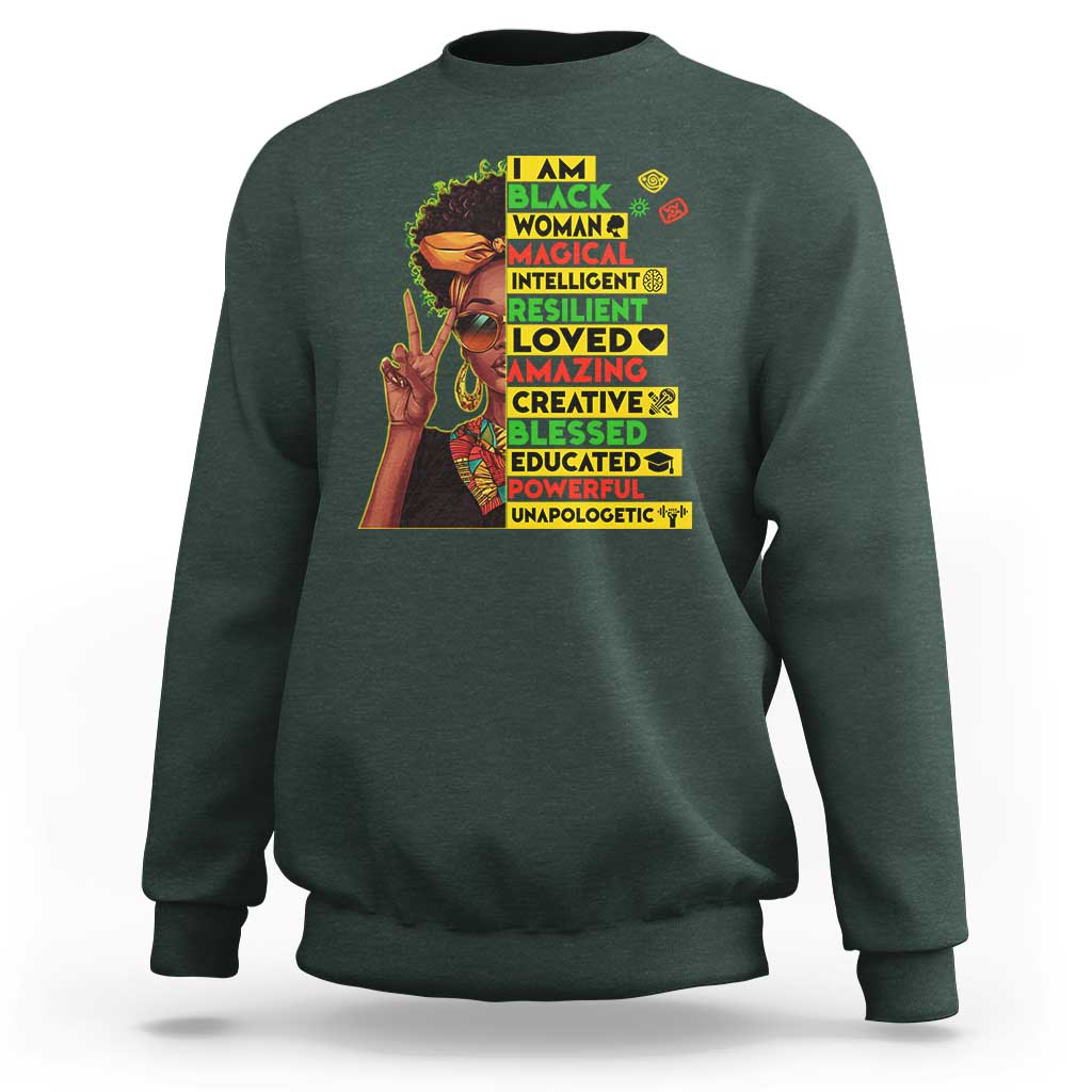 I Am Black Man Sweatshirt Afro African American Pride Black History Month